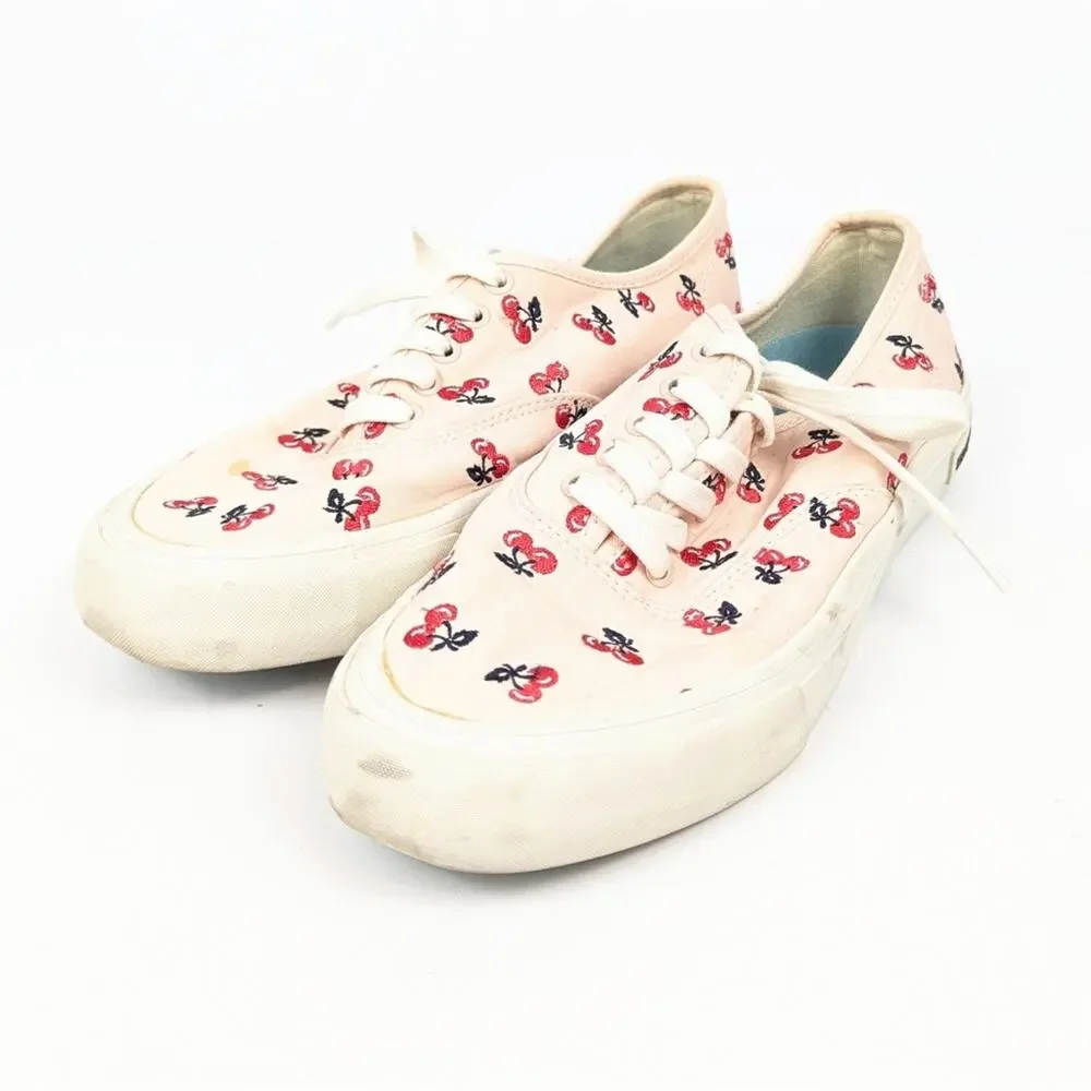 J. Crew SeaVees Embroidered Cherries Casual Legend Sneakers Size 8